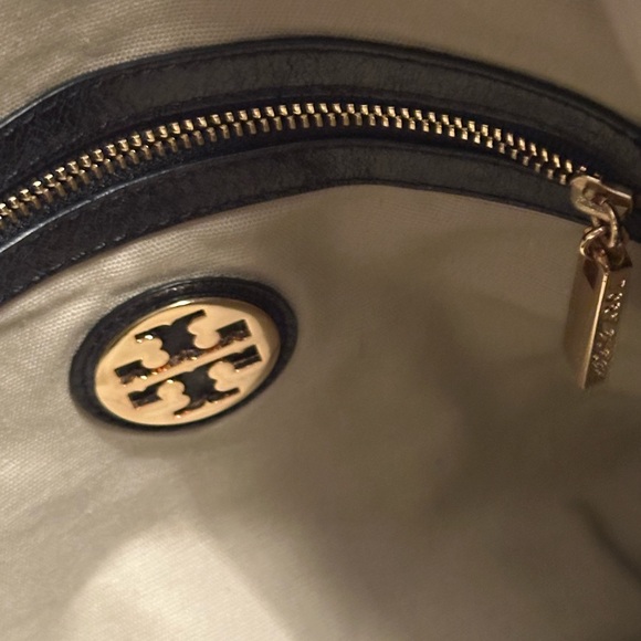 Tory Burch Dena Leather Crossbody Bag Handbag Folding Magnetic Flap Black - Picture 13 of 14